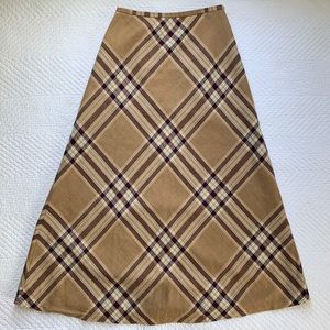 Talbots Highlander 100% Wool Plaid Maxi Skirt 26W